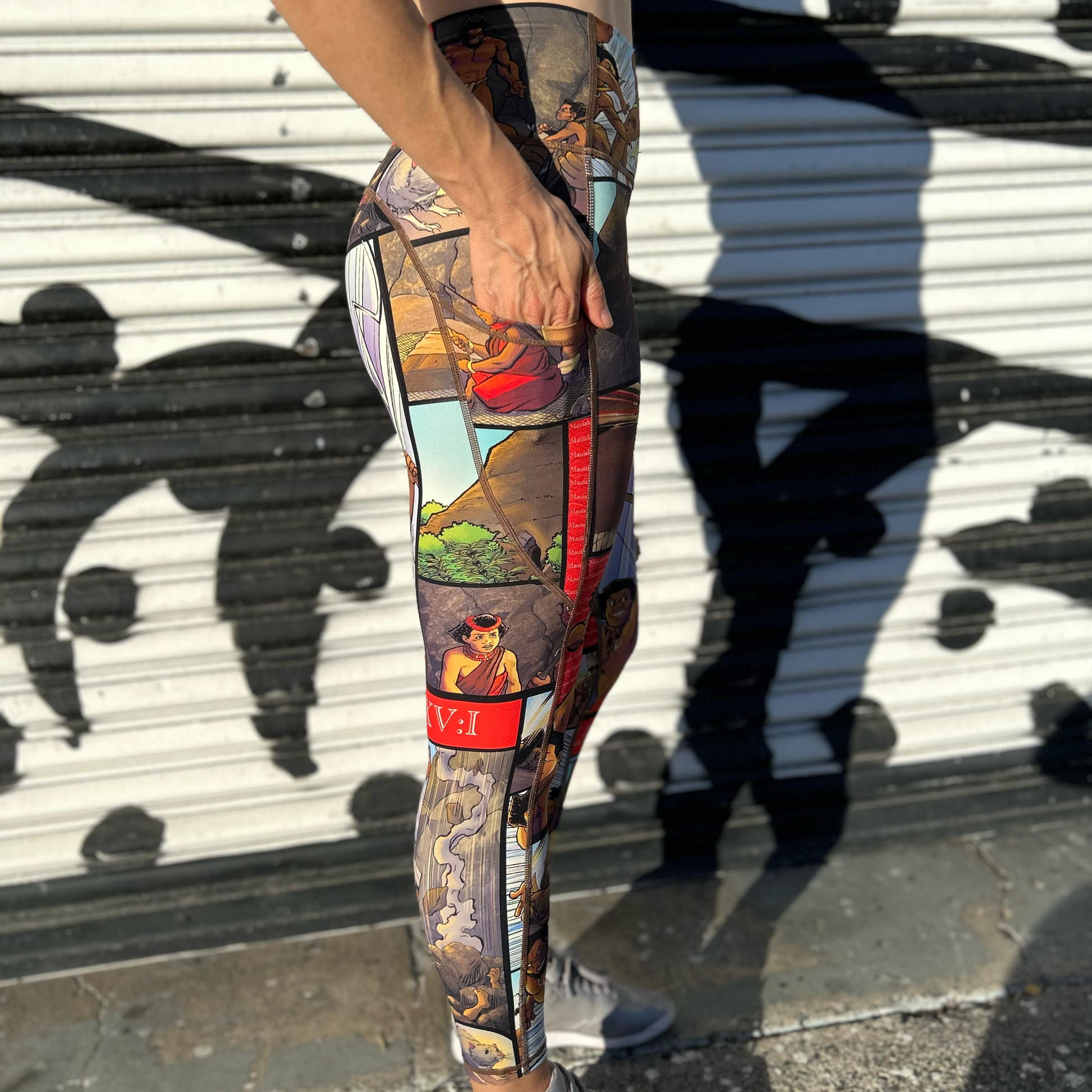 Pastel Comic Book Leggings With Pockets